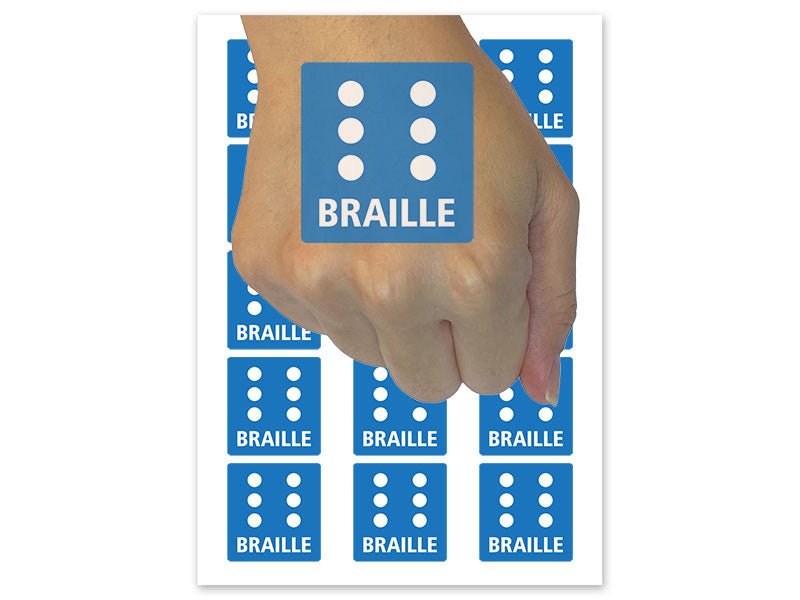 Braille Symbol Blind Visually Impaired Accessibility Disability Temporary Tattoo Water Resistant Fake Body Art Set