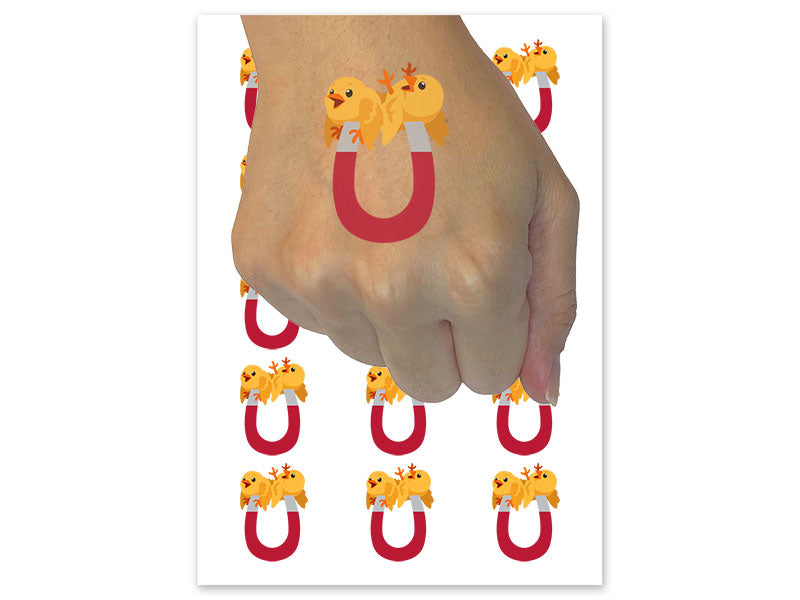 Chick Magnet Funny Joke Chickens Temporary Tattoo Water Resistant Fake Body Art Set Collection (1 Sheet)