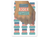 Crazy Book Lady Temporary Tattoo Water Resistant Fake Body Art Set Collection (1 Sheet)