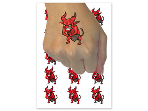 Devilish Mischievous Imp Devil Temporary Tattoo Water Resistant Fake Body Art Set Collection (1 Sheet)