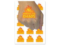 Embrace the Chaos Temporary Tattoo Water Resistant Fake Body Art Set Collection (1 Sheet)