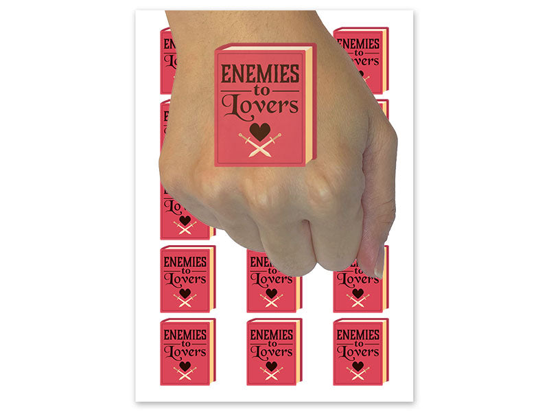 Enemies to Lovers Book Trope Romance Novels Temporary Tattoo Water Resistant Fake Body Art Set Collection (1 Sheet)