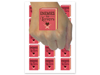 Enemies to Lovers Book Trope Romance Novels Temporary Tattoo Water Resistant Fake Body Art Set Collection (1 Sheet)