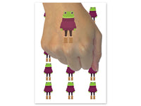Frog in Sweater Temporary Tattoo Water Resistant Fake Body Art Set Collection (1 Sheet)