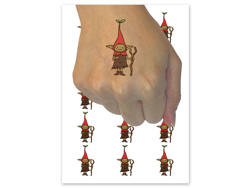 Goblin Sprout Witch Mage Wizard Druid Temporary Tattoo Water Resistant Fake Body Art Set Collection (1 Sheet)