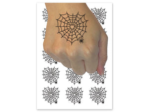 Heart Spider Web Temporary Tattoo Water Resistant Fake Body Art Set Collection (1 Sheet)