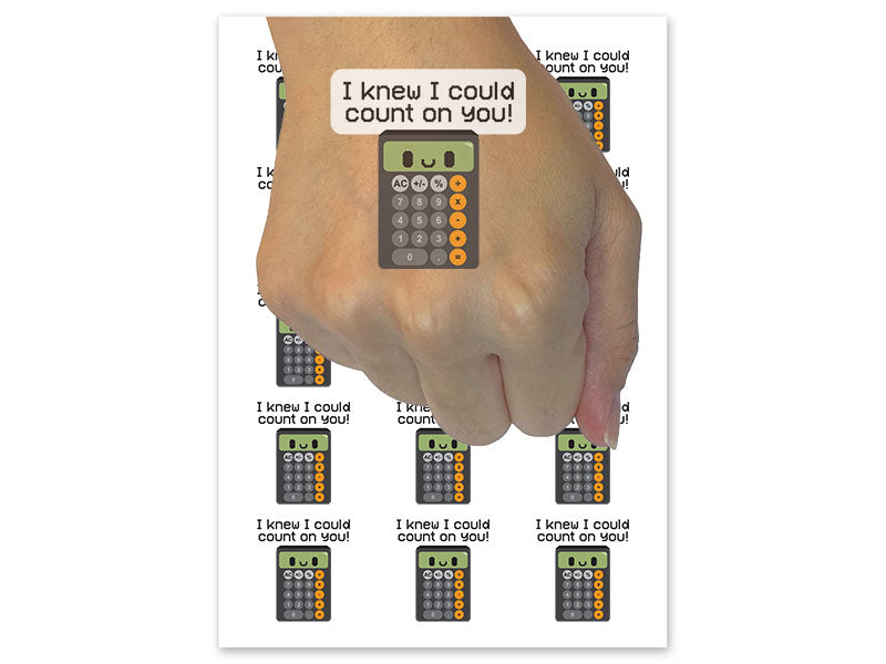 I Could Count On You Calculator Math School Pun Temporary Tattoo Water Resistant Fake Body Art Set Collection (1 Sheet)