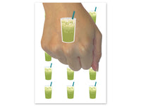 Matcha Milk Green Tea Drink Beverage Temporary Tattoo Water Resistant Fake Body Art Set Collection (1 Sheet)