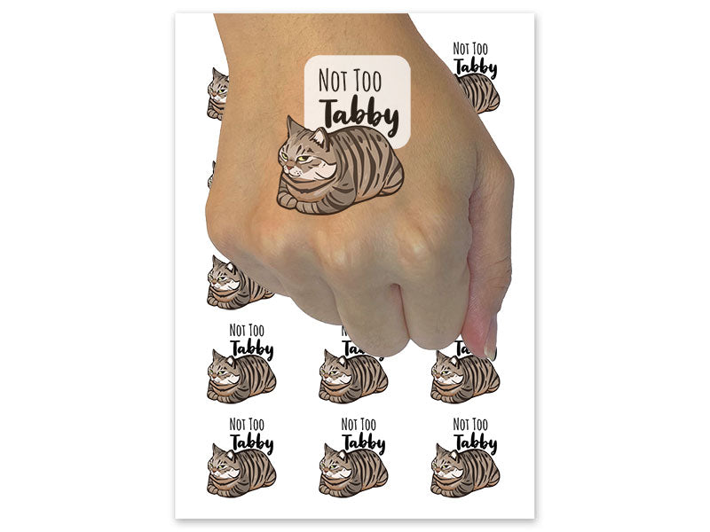 Not Too Shabby Tabby Cat Temporary Tattoo Water Resistant Fake Body Art Set Collection (1 Sheet)