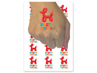 Party Animal Balloon Dog Temporary Tattoo Water Resistant Fake Body Art Set Collection (1 Sheet)