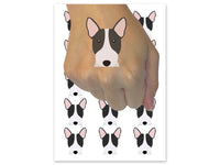 Peeking Bull Terrier Dog Temporary Tattoo Water Resistant Fake Body Art Set Collection (1 Sheet)