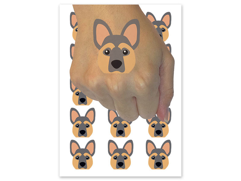Peeking German Shepherd Dog Temporary Tattoo Water Resistant Fake Body Art Set Collection (1 Sheet)
