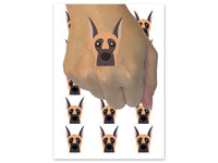 Peeking Great Dane Cropped Ears Dog Temporary Tattoo Water Resistant Fake Body Art Set Collection (1 Sheet)