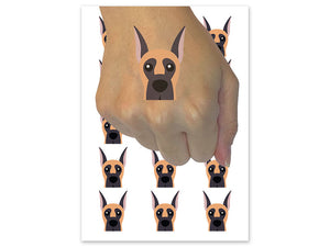 Peeking Great Dane Cropped Ears Dog Temporary Tattoo Water Resistant Fake Body Art Set Collection (1 Sheet)
