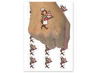 Professional Baker Pastry Chef with Cake Temporary Tattoo Water Resistant Fake Body Art Set Collection (1 Sheet)