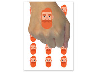 Redhead Bearded Man Lumberjack Temporary Tattoo Water Resistant Fake Body Art Set Collection (1 Sheet)