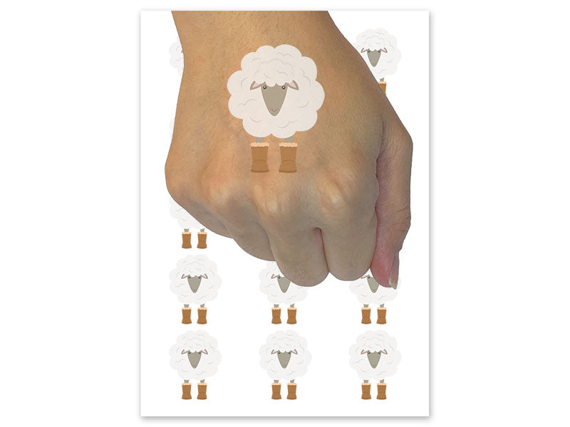 Sheep in Boots Temporary Tattoo Water Resistant Fake Body Art Set Collection (1 Sheet)