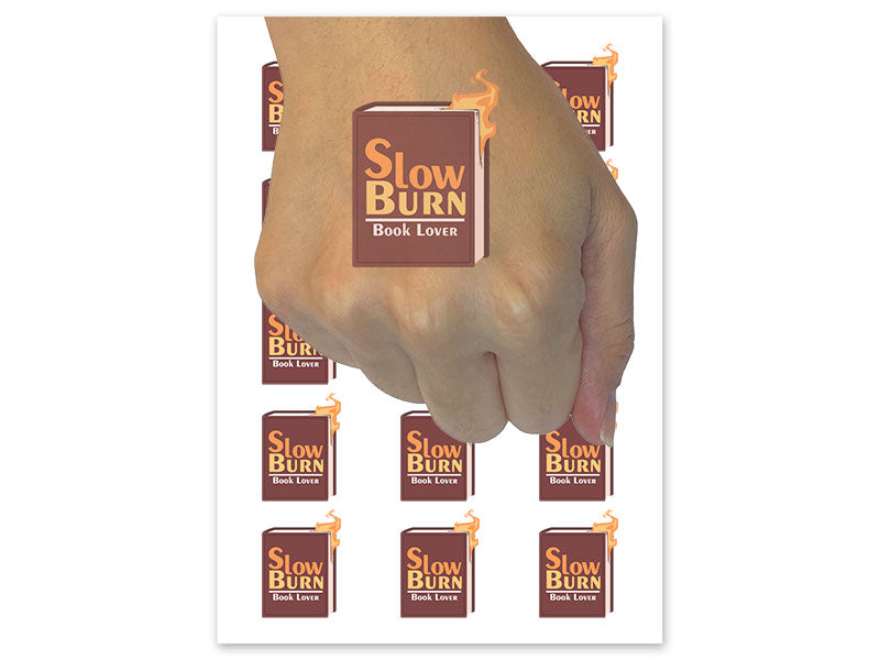Slow Burn Book Lover Romance Reader Temporary Tattoo Water Resistant Fake Body Art Set Collection (1 Sheet)