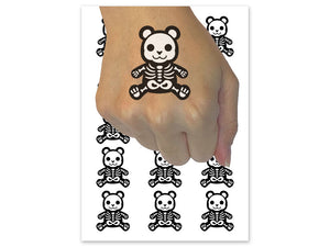 Teddy Bear Skeleton Temporary Tattoo Water Resistant Fake Body Art Set Collection (1 Sheet)