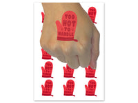 Too Hot to Handle Oven Mitt Temporary Tattoo Water Resistant Fake Body Art Set Collection (1 Sheet)