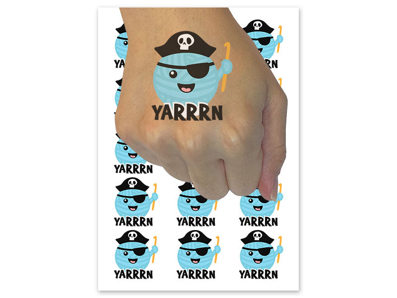 YARRRN Yarn Pirate Temporary Tattoo Water Resistant Fake Body Art Set Collection (1 Sheet)