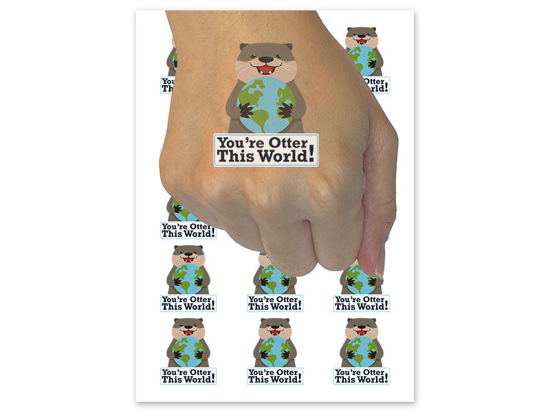 You're Otter This World Cute Compliment Temporary Tattoo Water Resistant Fake Body Art Set Collection (1 Sheet)
