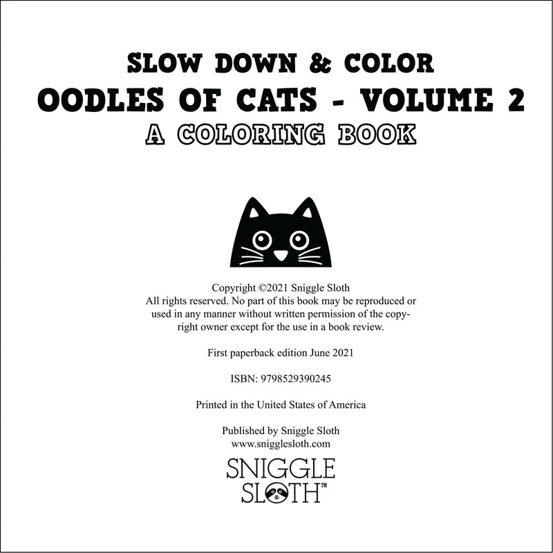 Oodles of Cats Coloring Book for Kids - Volume 2 – Sniggle Sloth
