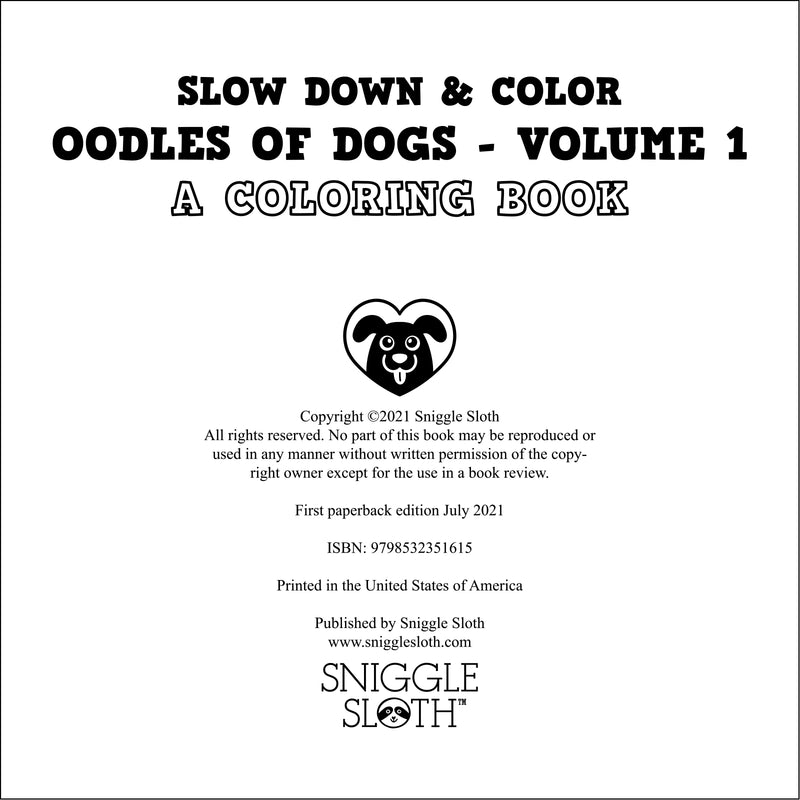 Oodles of Dogs Coloring Book for Kids - Volume 1