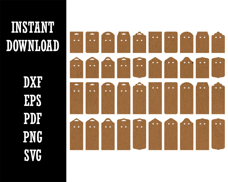 40 Keychain Keyring Display Card Holders Designs Digital Instant Download Templates SVG EPS DXF PDF PNG File for Laser or Cricut
