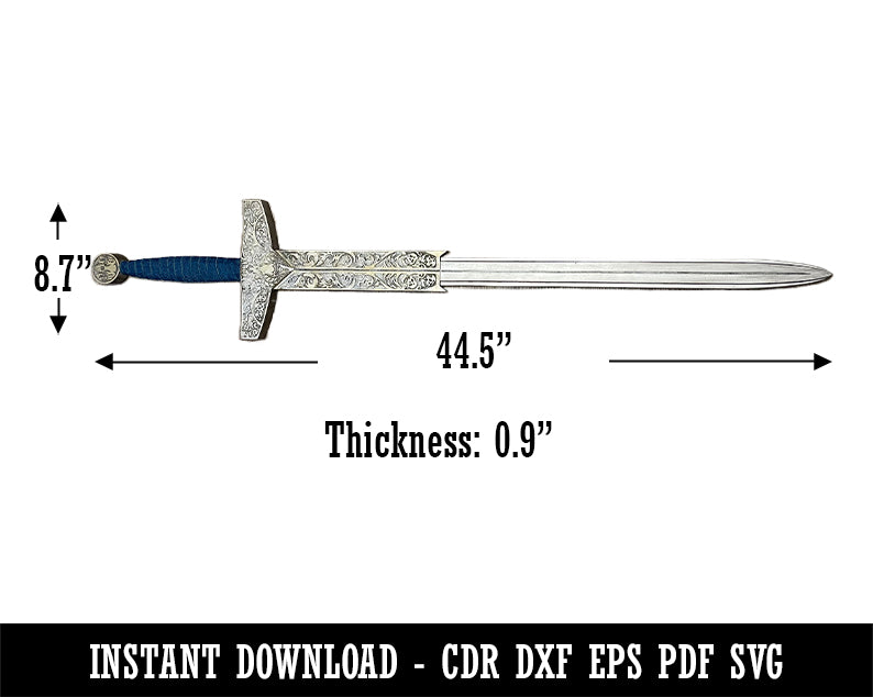 Barbarian Two-Handed Great Sword CDR DXF EPS PDF SVG Digital Download Laser Design Template File