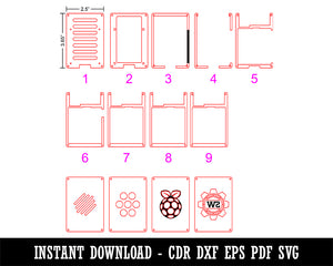 Raspberry Pi 4 Computer Case (No Fan Mount) CDR DXF EPS PDF SVG Digital Download Laser Design Template File