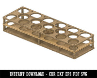 Wood or Acrylic Paint Bottle and Brush Desk Organizer Stand Holder CDR DXF EPS PDF SVG Digital Download Laser Design Template File