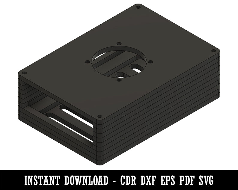 Raspberry Pi 4 Computer Case (With Holes for Fan Mounting) CDR DXF EPS PDF SVG Digital Download Laser Design Template File