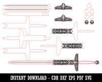 Barbarian Two-Handed Great Sword CDR DXF EPS PDF SVG Digital Download Laser Design Template File