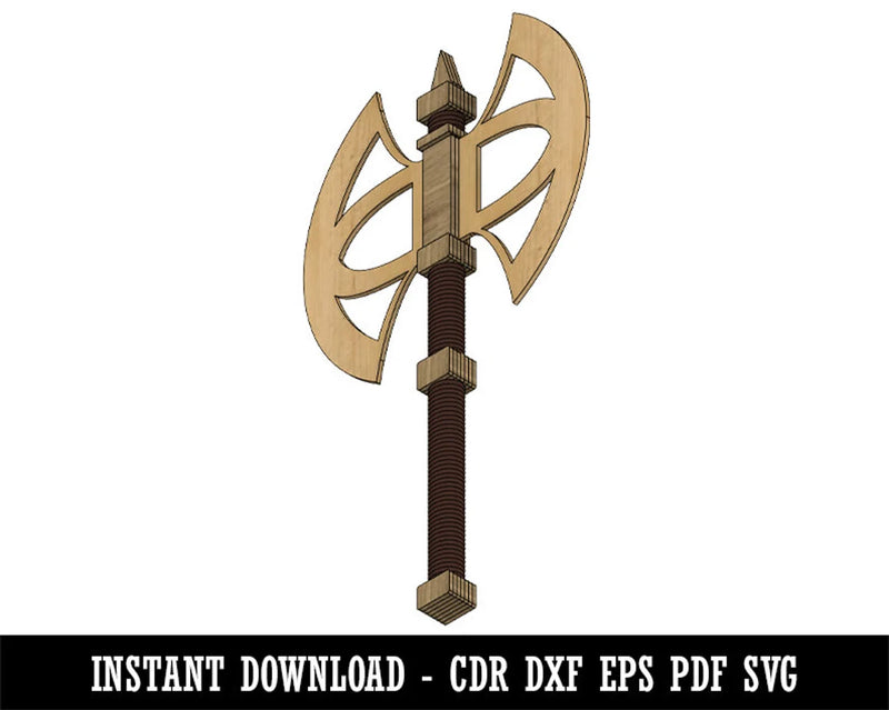 Fantasy Axe Dwarven Dwarf CDR DXF EPS PDF SVG Digital Download Laser Design Template File