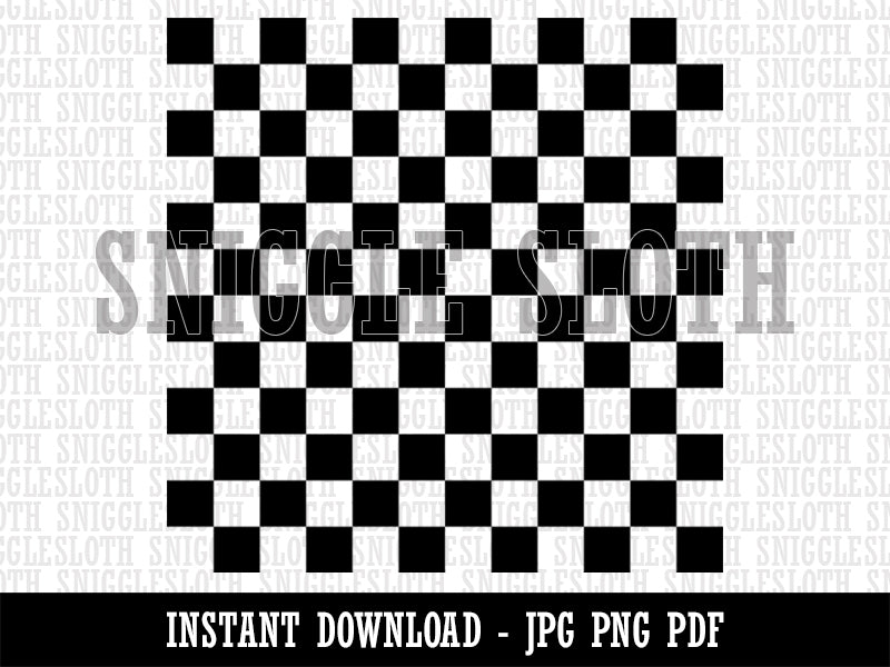 Black and White Checkerboard Seamless Pattern Background Digital Paper Download JPG PDF PNG File