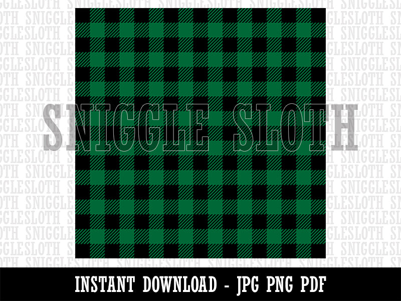 Buffalo Plaid Green Black Pattern Background Digital Paper Download JPG PDF PNG File