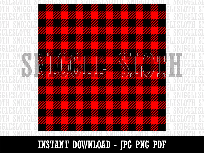 Buffalo Plaid Red Black Pattern Background Digital Paper Download JPG PDF PNG File