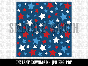 Patriotic Stars 4th of July Background Digital Paper Download JPG PDF PNG File