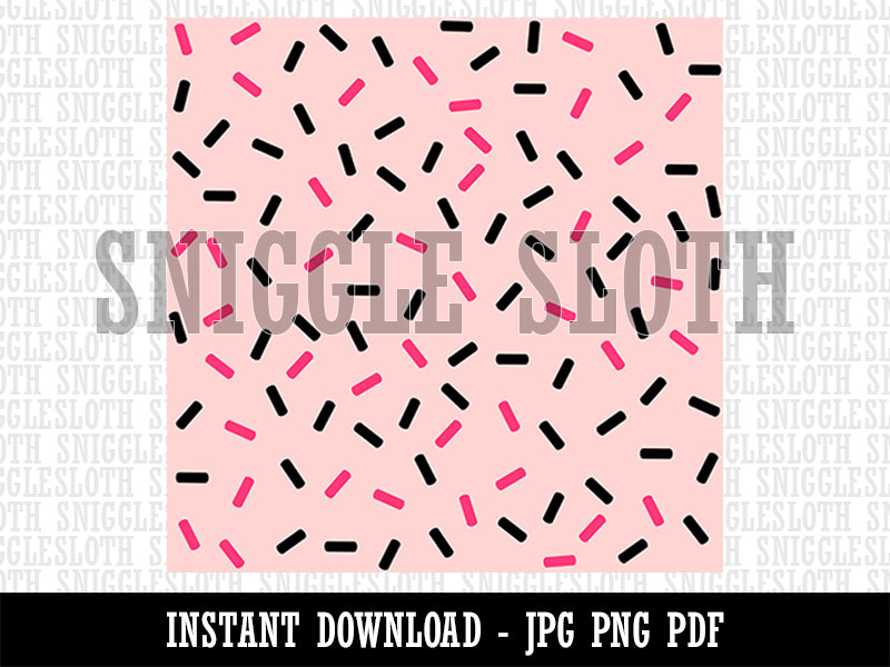 Hot Pink Black Sprinkles Pattern Birthday Valentine's Day Seamless Background Digital Paper Download JPG PDF PNG File