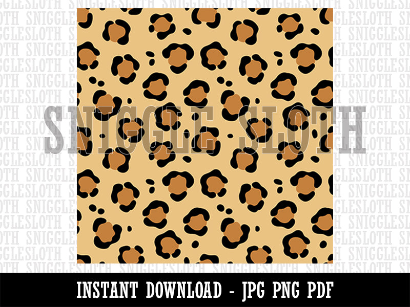 Leopard Spots Print Pattern African Safari Seamless Background Digital Paper Download JPG PDF PNG File