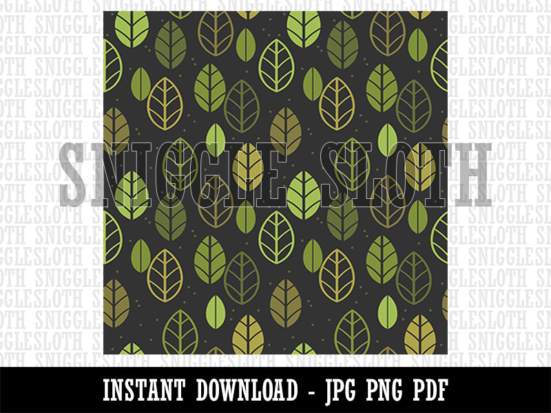 Modern Green Leaves Seamless Pattern Background Digital Paper Download JPG PDF PNG File