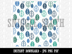 Modern Scandinavian Leaves Seamless Pattern Background Digital Paper Download JPG PDF PNG File