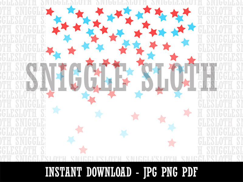 Patriotic Stars Confetti Birthday Background Digital Paper Download JPG PDF PNG File