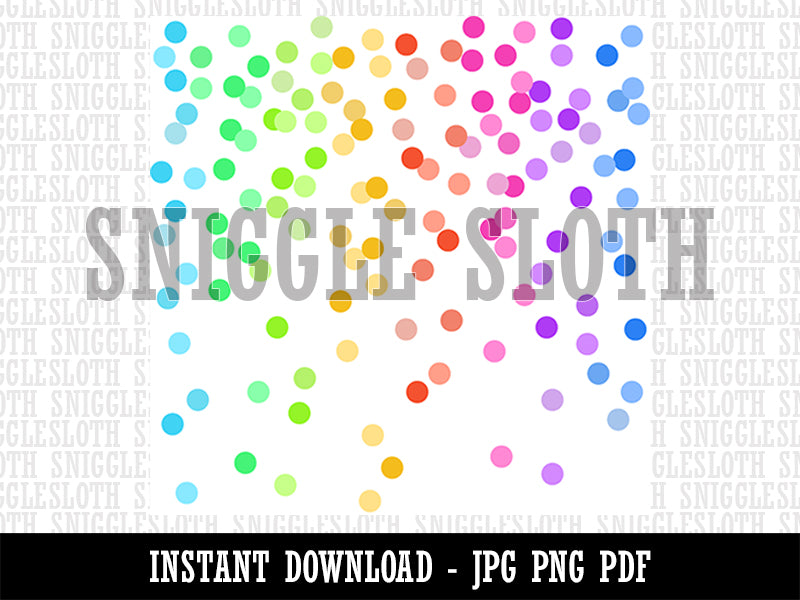 Rainbow Circle Confetti Birthday Celebration Background Digital Paper Download JPG PDF PNG File