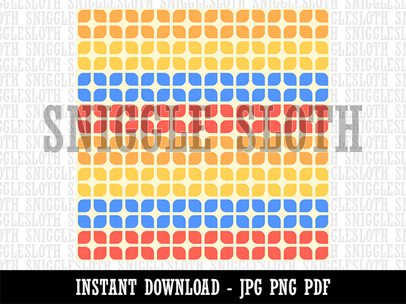 Retro Geometric 60s Squares Seamless Pattern Background Digital Paper Download JPG PDF PNG File