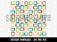 Retro Mid Century Rectangles Seamless Pattern Background Digital Paper Download JPG PDF PNG File