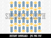 Scandinavian Floral Seamless Pattern Background Digital Paper Download JPG PDF PNG File