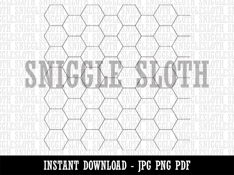 Hexagon Honeycomb Hex Map Grid Pattern Seamless Background Digital Paper Download JPG PDF PNG File