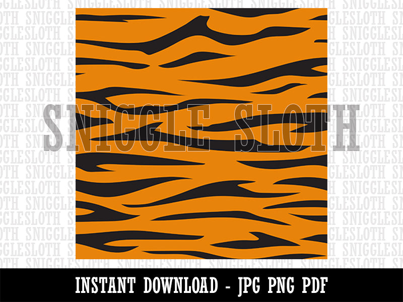 Tiger Animal Print Stripes Seamless Pattern Background Digital Paper Download JPG PDF PNG File